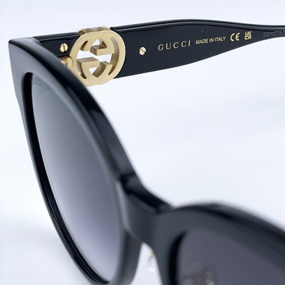 SALE! NEW Gucci GG1028SK 006 Black Grey Gradient Square Women Sunglasses main image 7